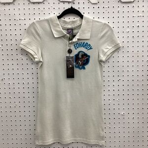 Ed Hardy Vintage Polo Shirt, Size Medium, Color White Multi Color NWT